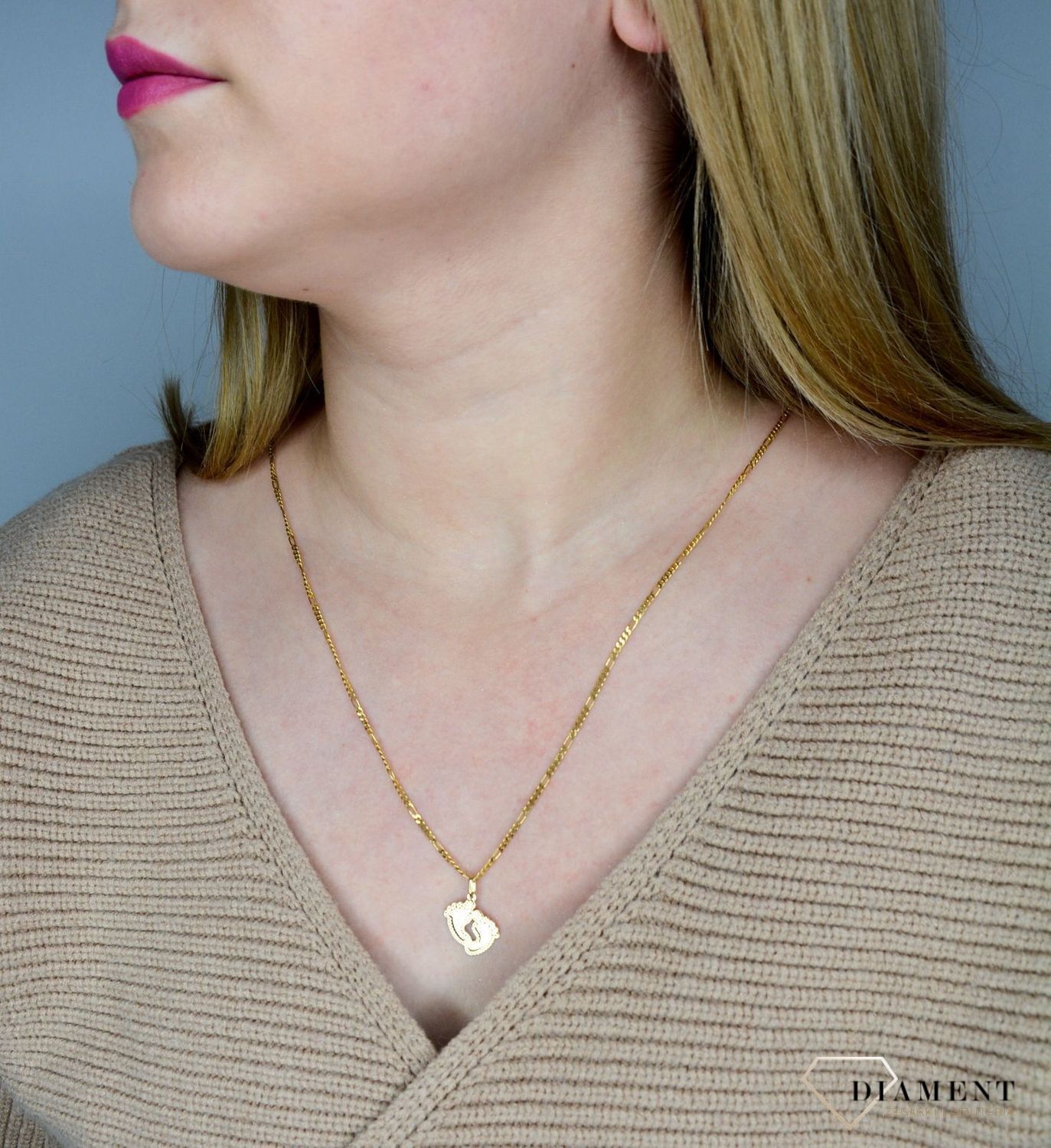 Złoty łańcuszek 333 figaro 2 mm DIA-LAN-1468-333 2mm.jpg